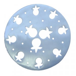 Circular Trivet Cutout Pomegranates, Silver - Yair Emanuel