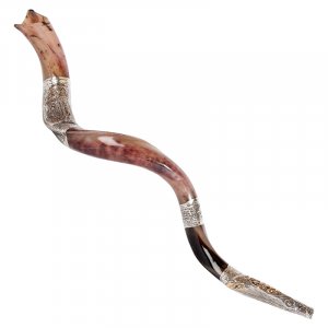 Sterling Silver Two Tone Jerusalem Design Yemenite Shofar