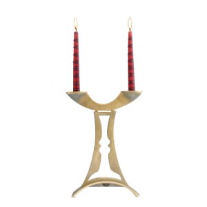 Harmony Double Image Inbal Candle Holders - Aluminum by Shraga Landesman