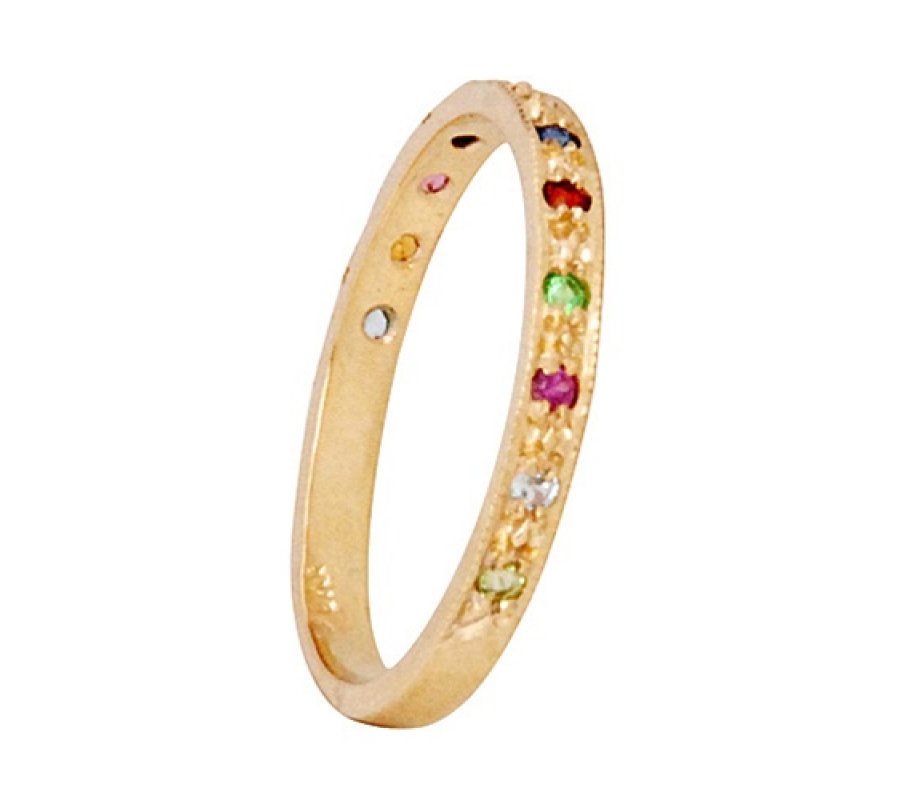9K Gold Jewish Ring with Twelve Choshen Inspired Authentic Gemstones - HaAri