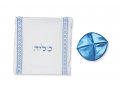 Acrylic Prayer Shawl Set, Powder Blue with Star of David and Menorah Motif - Ateret