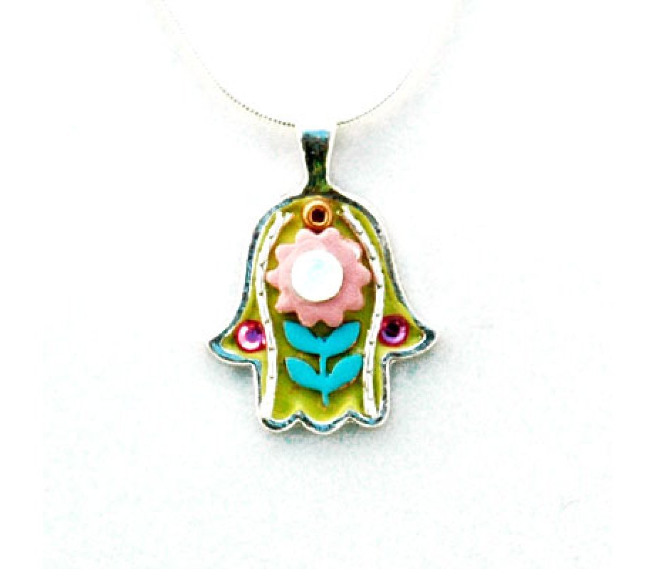 Adorable Flower Hamsa Necklace - Shahaf