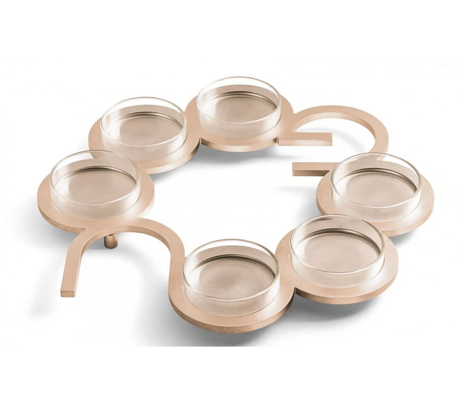 Anodized Aluminum Passover Seder Plate, Circular Design Spelling Pesach - Israel Museum