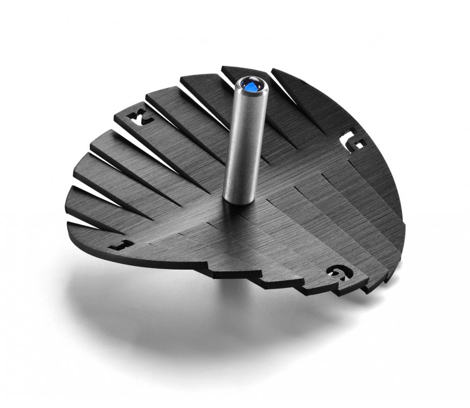 Anodized Aluminum Waves Hanukkah Dreidel, Black - Adi Sidler