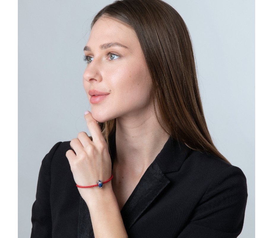 Bead Bracelet Charm, Sterling Silver Star of David on Eilat Stone