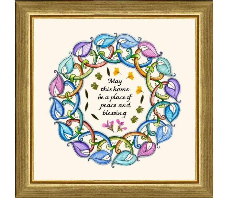 Beautiful Home Blessing Hand Painted and decorated by Dvora Black