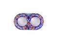 Blue Eastern Flower Design Glass and Metal Candle Holders for Tea Lights - Yair Emanuel