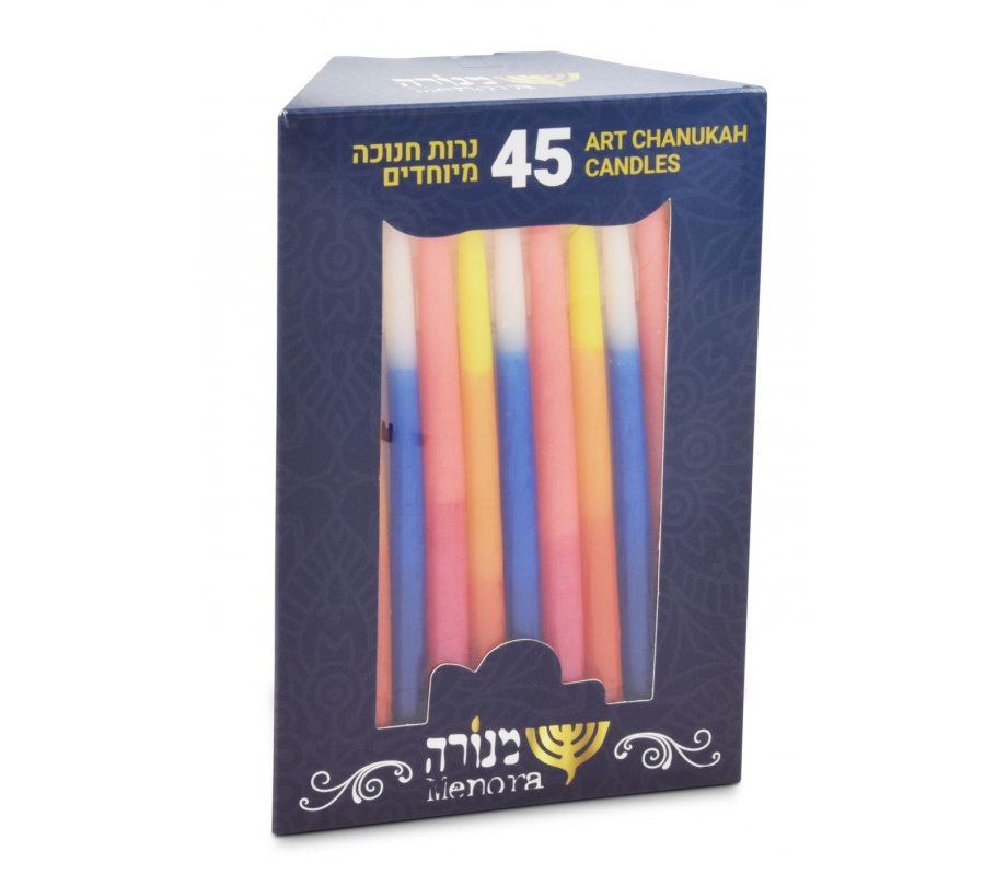Colorful Slender Handmade Dripless Hanukkah Candles