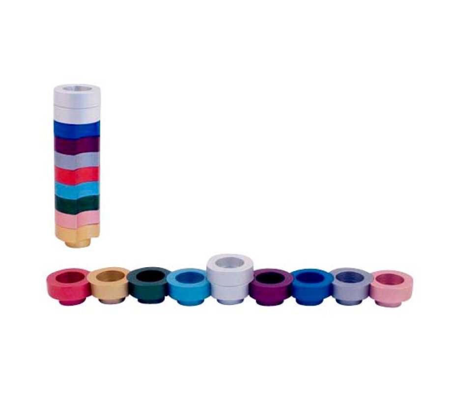 Compact Doughnut Travelling Menorah, Choice of Colors - Agayof