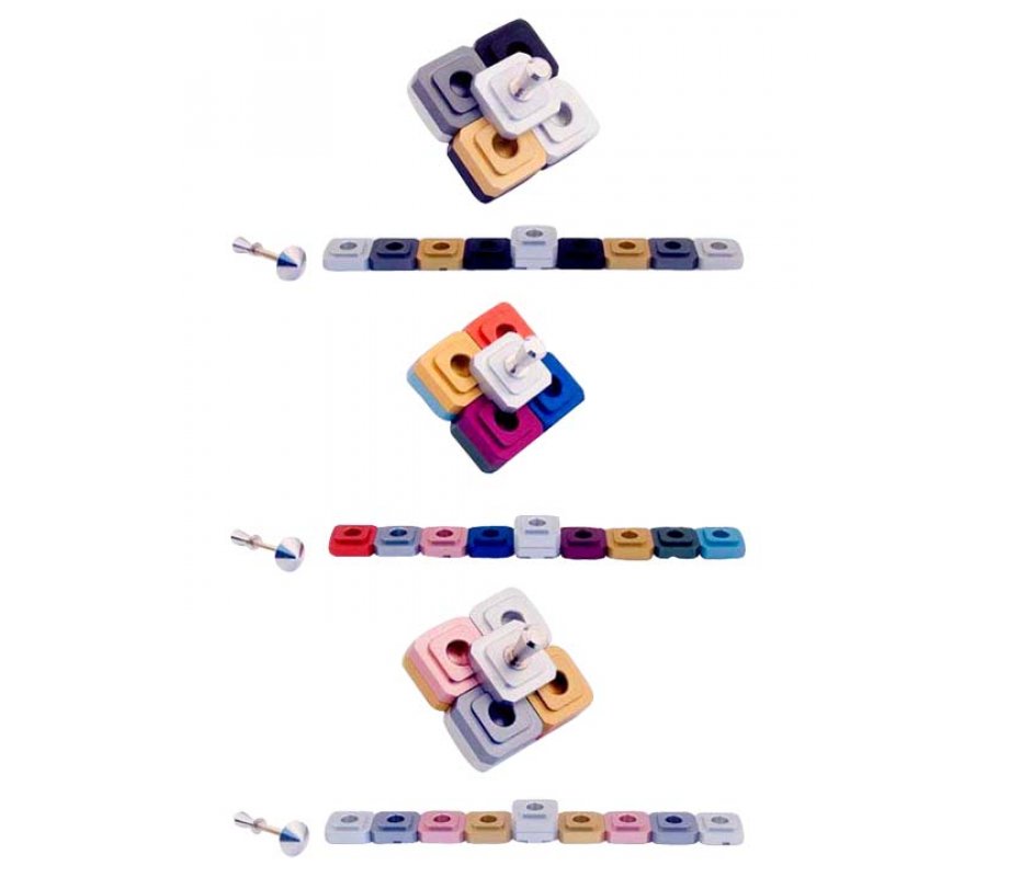 Compact Two-in-One Menorah and Dreidel, Choice of Colors - Agayof