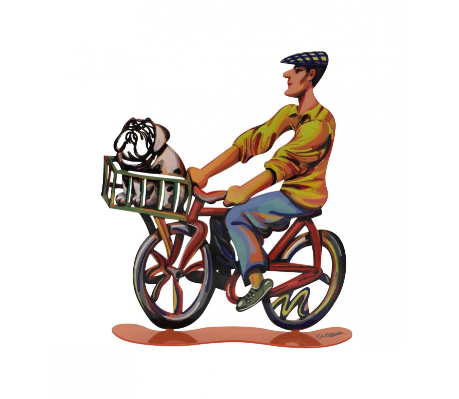 Country Rider Free Standing Double Sided Bicycle Sculpture - David Gerstein