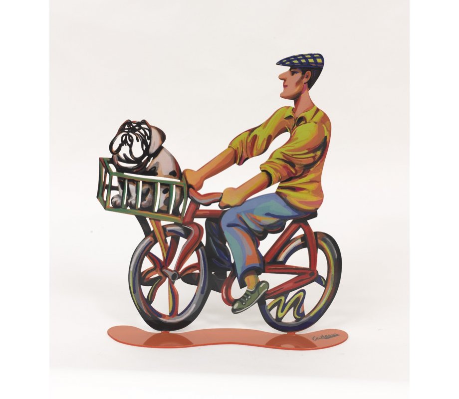 Country Rider Free Standing Double Sided Bicycle Sculpture - David Gerstein