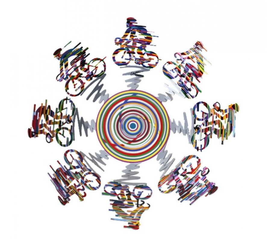 Cyclists Laser Cut Fruit Bowl or Wall Decoration - David Gerstein