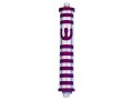 Cylinder Mezuzah Case with Bands and Curving Shin In Dark Colors at 6 Inches - Agayof