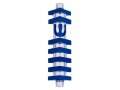 Cylinder Mezuzah Case with Triangles, Dark Colors at 4 Inches Height - Agayof