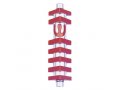 Cylinder Mezuzah Case with Triangles, Dark Colors at 4 Inches Height - Agayof