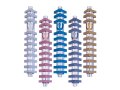Cylinder Mezuzah Case with Triangles, Light Colors at 6 Inches Height - Agayof