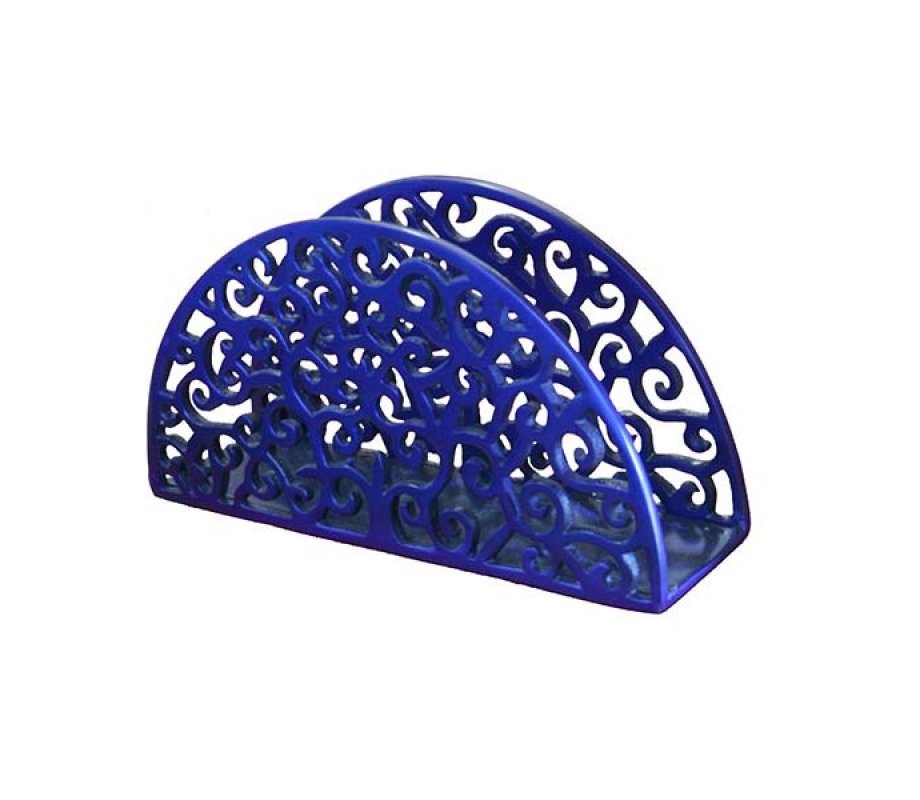 Decorative Blue Aluminum Napkin Serviette Holder - Yair Emanuel