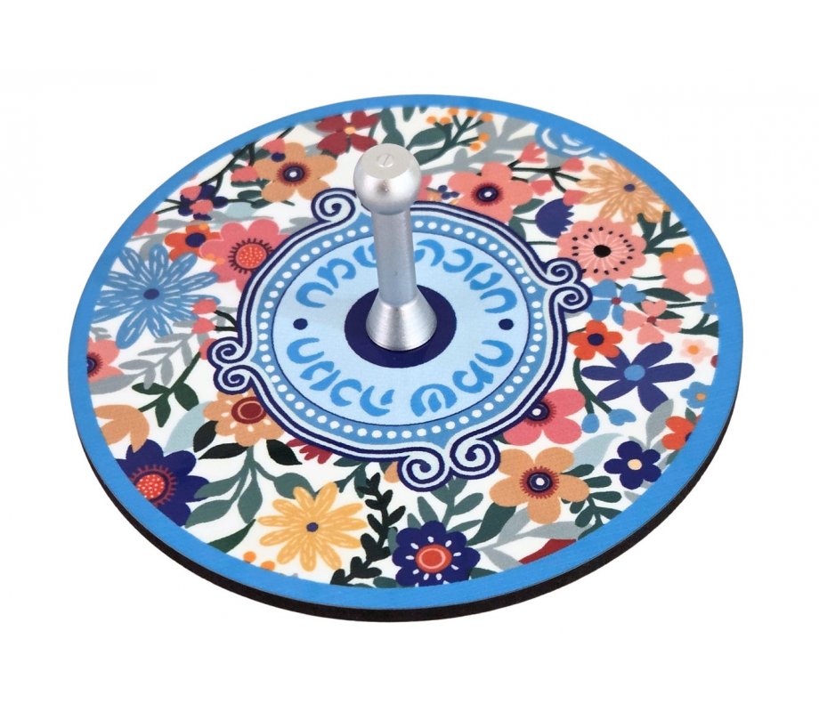 Decorative Dreidel with Stand, Flowers - Dorit Judaica