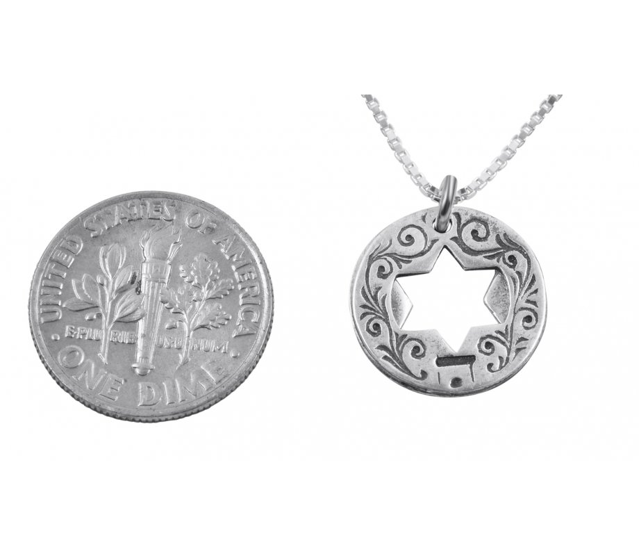 Double Star of David Ana BeKoach Hamsa Evil Eye Sterling Silver Necklace by HaAri Kabbalah Jewelry