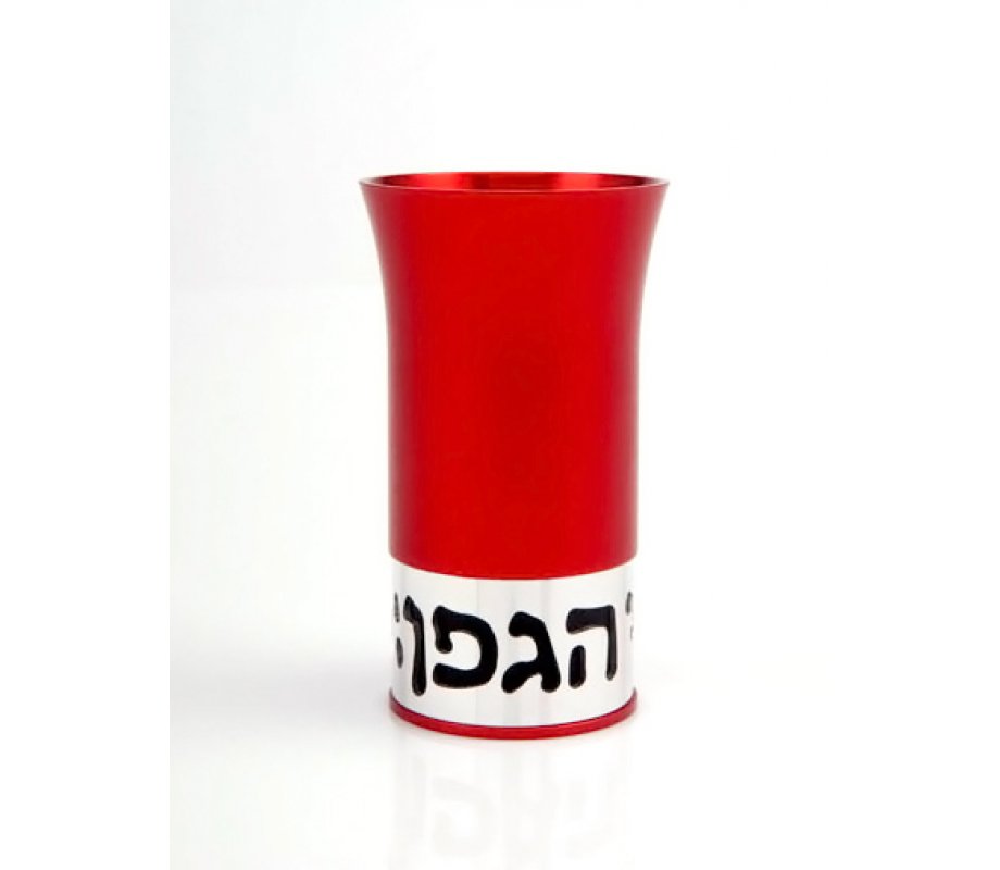 Dramatic Red-Silver Anodized Aluminum Havdalah Set by Agayof