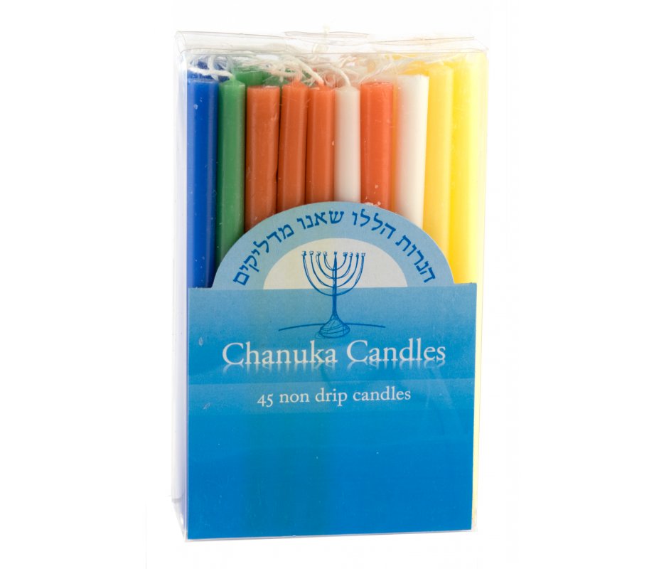Dripless Chanukah Candles in Mixed Colors