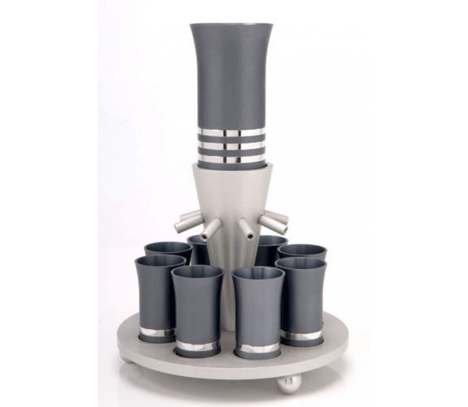 Elegant Grey Aluminum Wine Fountain - Agayof