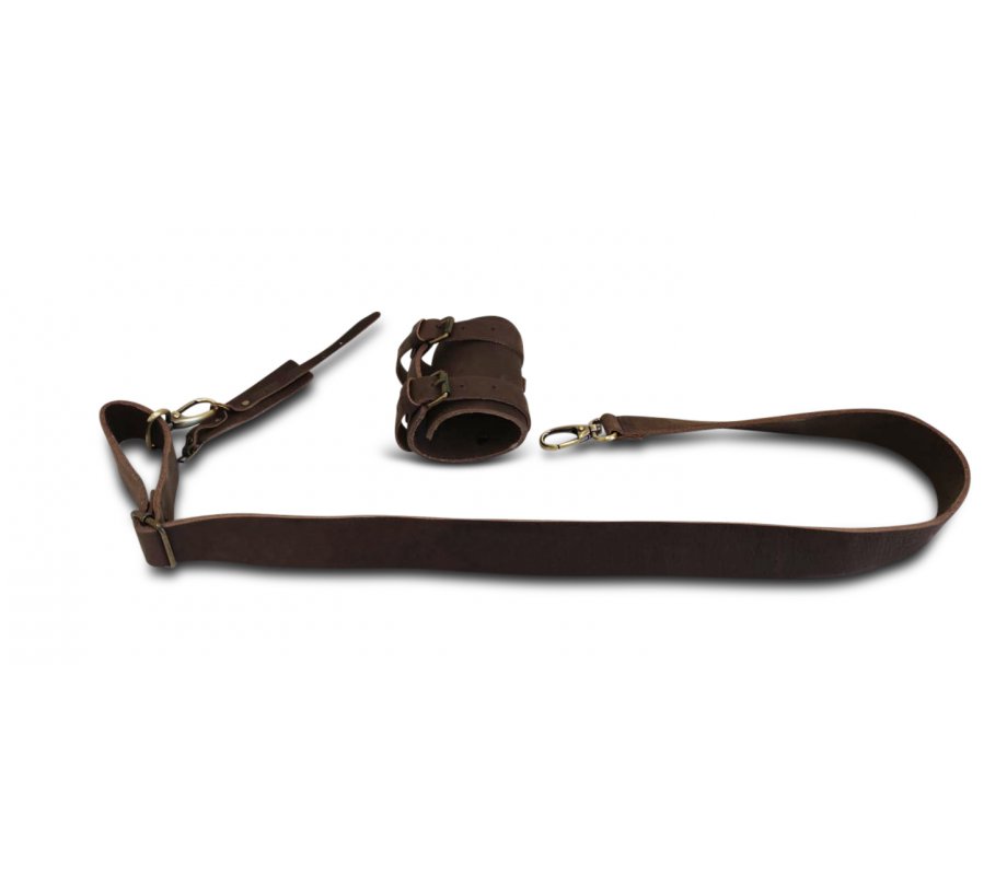 Elegant Leather Shoulder Carrying Strap for a Kudu Horn Yemenite Shofar