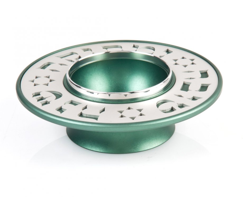 Exclusive Anodized Aluminum Honey Dish Engraved, Small - Agayof of Jerusalem