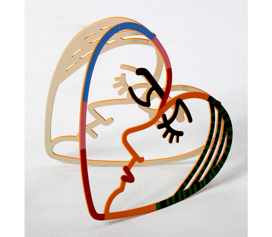 Face to Face Free Standing Double Sided Heart Sculpture - David Gerstein