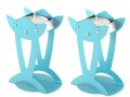 Flower Shaped Raised Candle Holders - Turquoise by Shraga Landesman