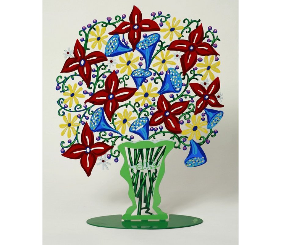 Free Standing Double Sided Flower Vase Sculpture - Bell Bouquet by David Gerstein
