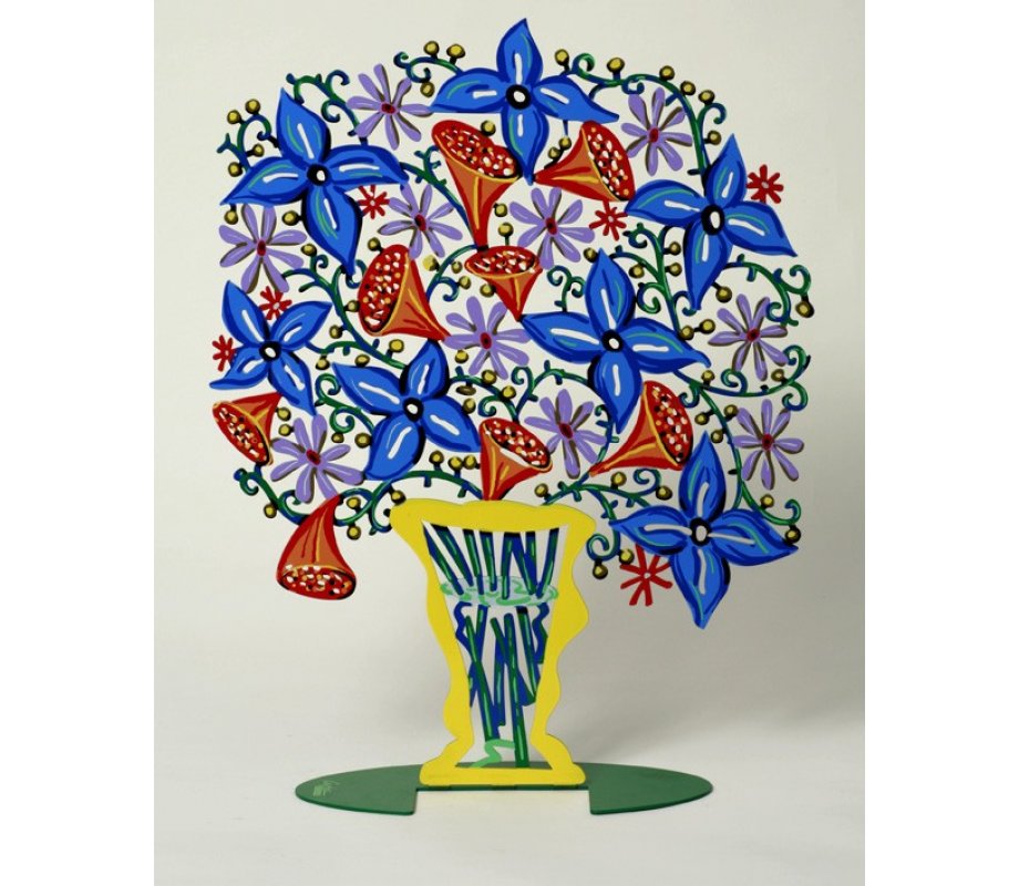 Free Standing Double Sided Flower Vase Sculpture - Bell Bouquet by David Gerstein