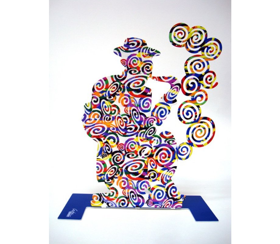 Free Standing Double Sided Music Sculpture - Saxophone Player by David Gerstein