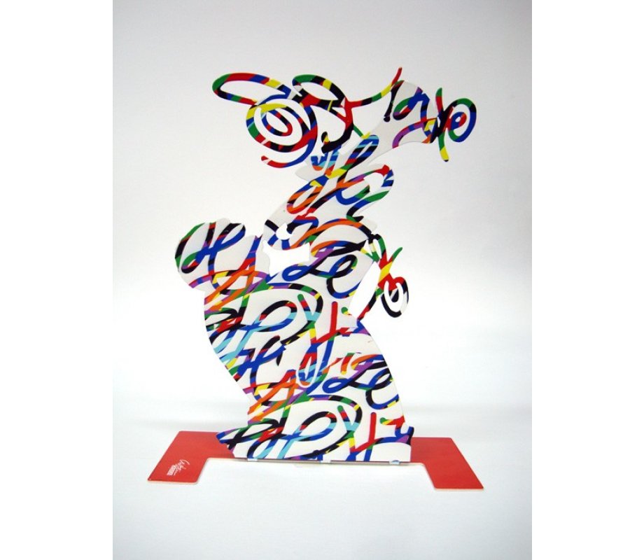Free Standing Double Sided Music Sculpture - Trumpet Player by David Gerstein
