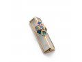 Glass and Metal Israel Museum Mezuzah Case - Blue Cluster