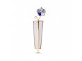 Glass and Metal Israel Museum Mezuzah Case - Blue Flower