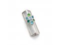 Glass and Metal Israel Museum Mezuzah Case - Turquoise Cluster