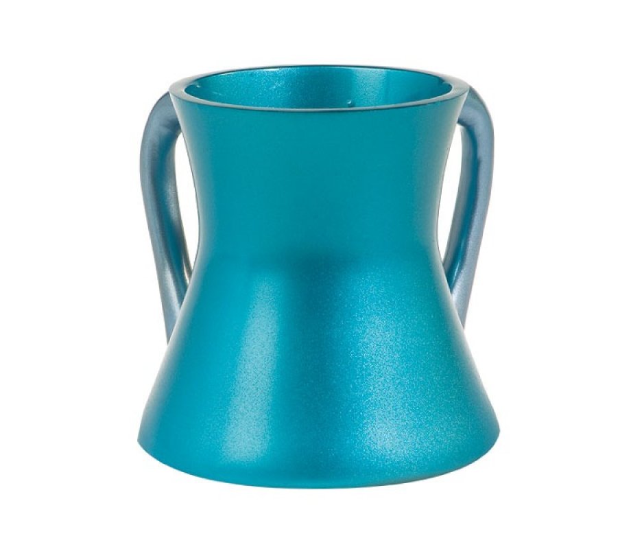 Gleaming Turquoise Aluminum Small Hourglass Wash Cup - Yair Emanuel