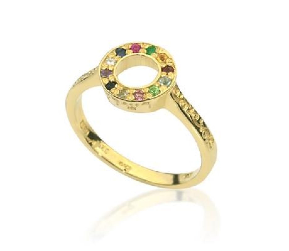 Gold Choshen Ring with Twelve Colored Stones of High Priest's Breastplate - Ha'Ari