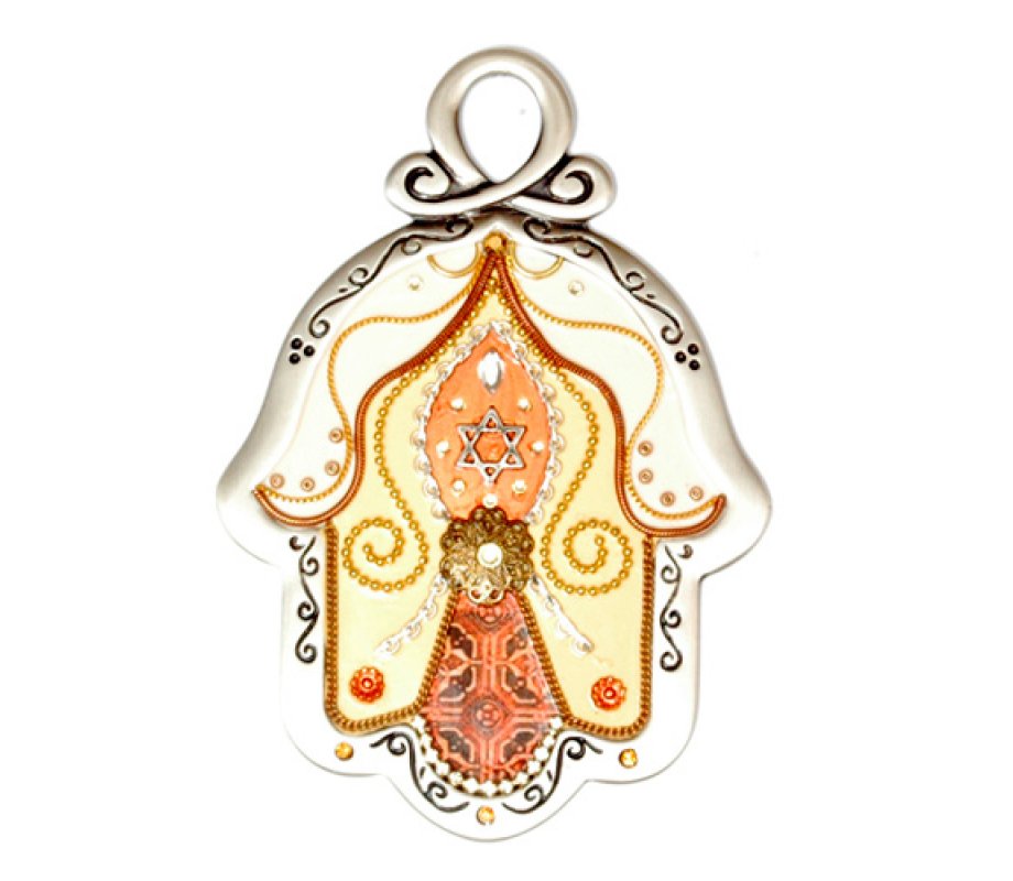 Gold Star of David Wall Hamsa - Ester Shahaf