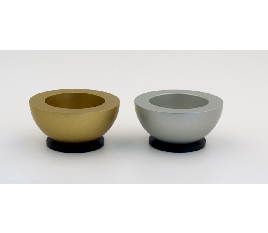 Gold Travelling Aluminum Shabbat Candlesticks Ball Series by Agayof