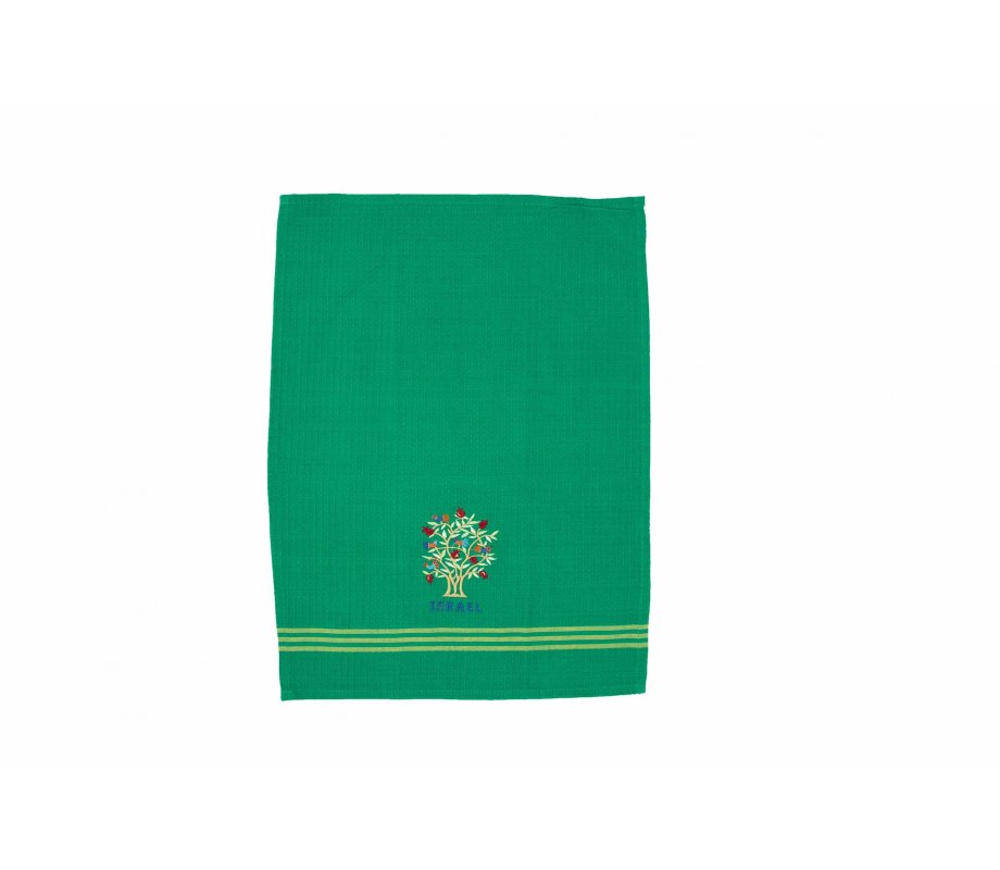 Green Dish Towel with Pomegranate Tree - Yair Emanuel
