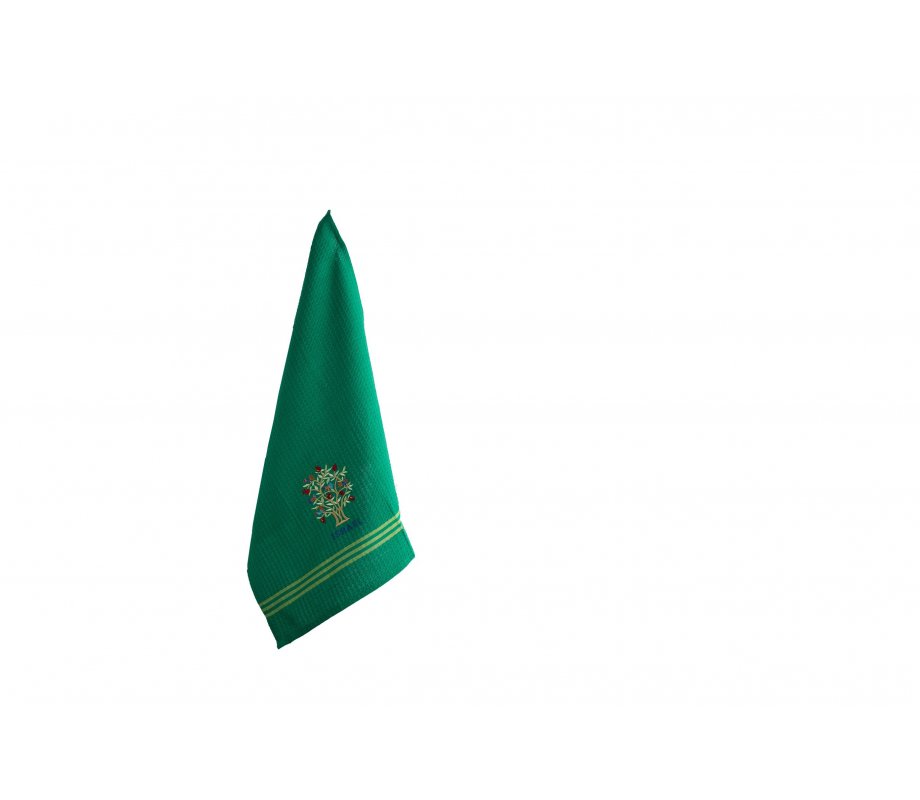 Green Dish Towel with Pomegranate Tree - Yair Emanuel