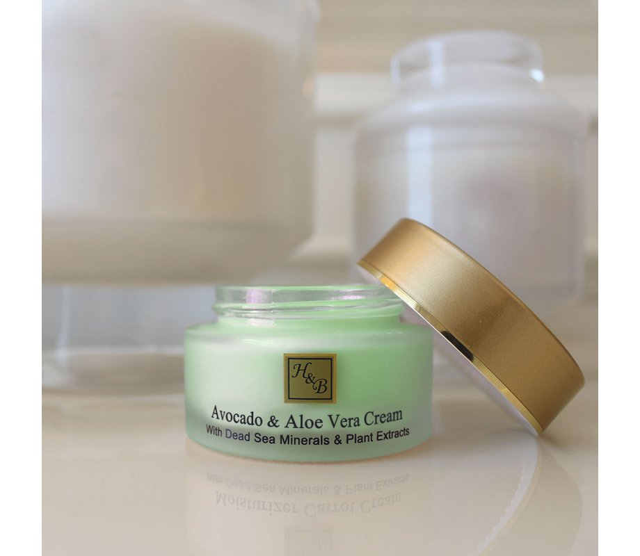 H&B Anti Aging Avocado and Aloe Vera Cream with Oils and Minerals from the Dead Sea