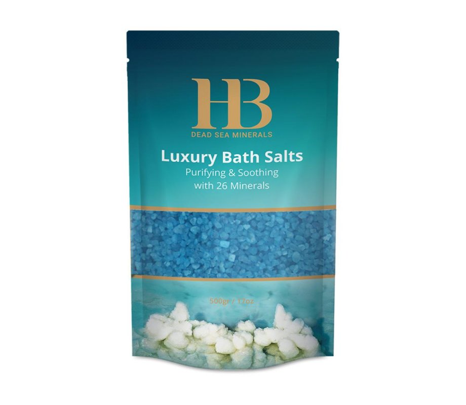 H&B Lavender Aroma Blue Bath Salts with 26 Dead Sea Minerals