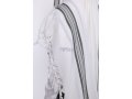 Hallel Wool Tallit Non Slip Prayer Shawl with Gray Stripes