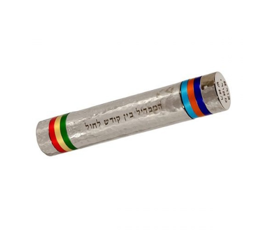 Hammered Nickel 2-in-1 Compact Wand Havdalah Set - Yair Emanuel