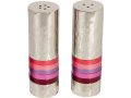 Hammered Nickel Salt and Pepper Shakers  Decorative Bands BY Yair Emanuel