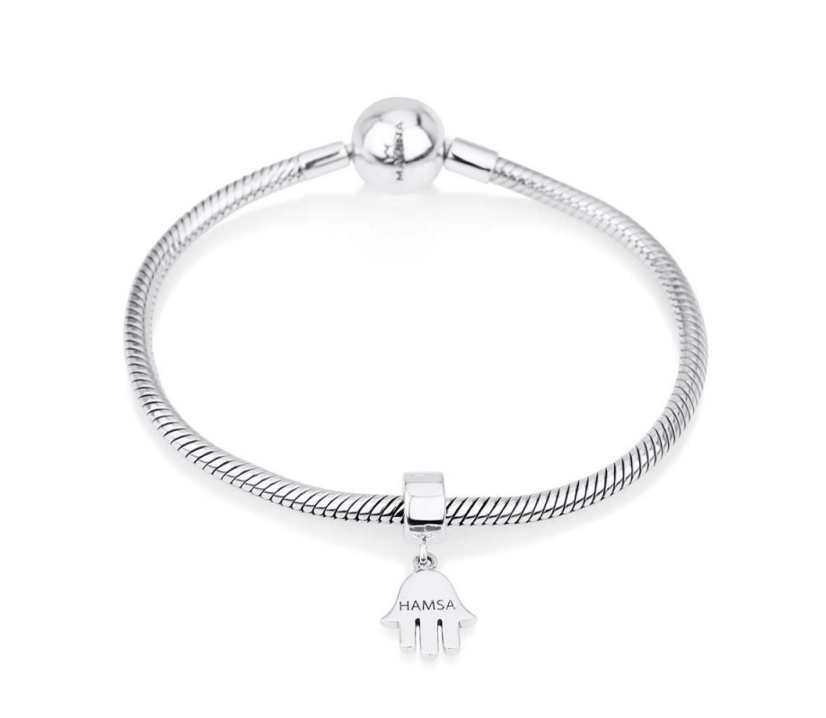 Hamsa Bracelet Charm - Sterling Silver